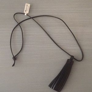 Madewell leather tassel necklace
